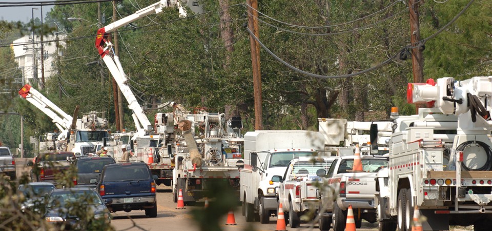 Katrina restoration trucks