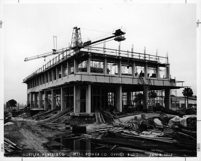 The first and second floors of the General Office under construction in 1968.