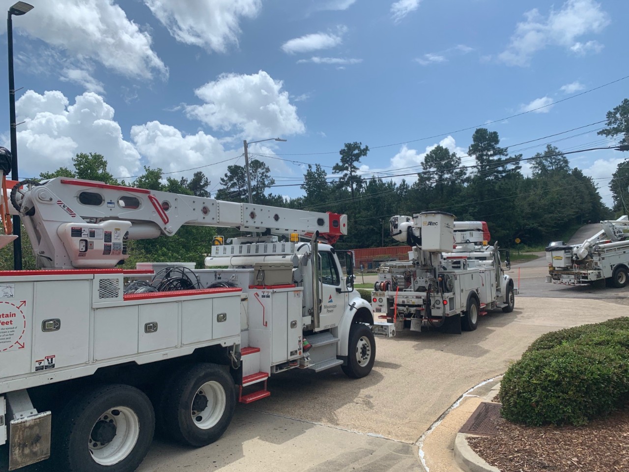 Mississippi Power’s storm team departs the Hattiesburg Service Center to take part in the Hurricane Laura restoration effort.