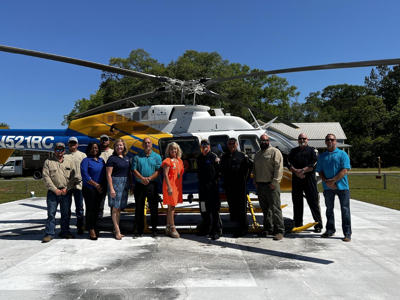 team on helipad