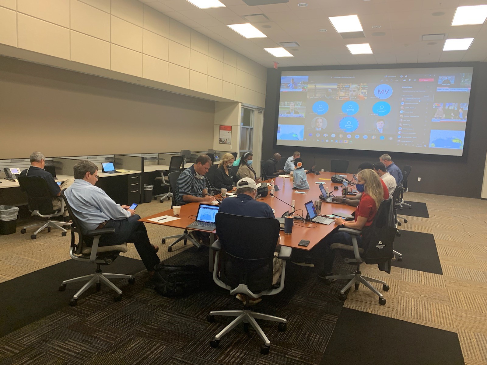 Mississippi Power holds a Storm Team meeting at the company’s Operations Center 