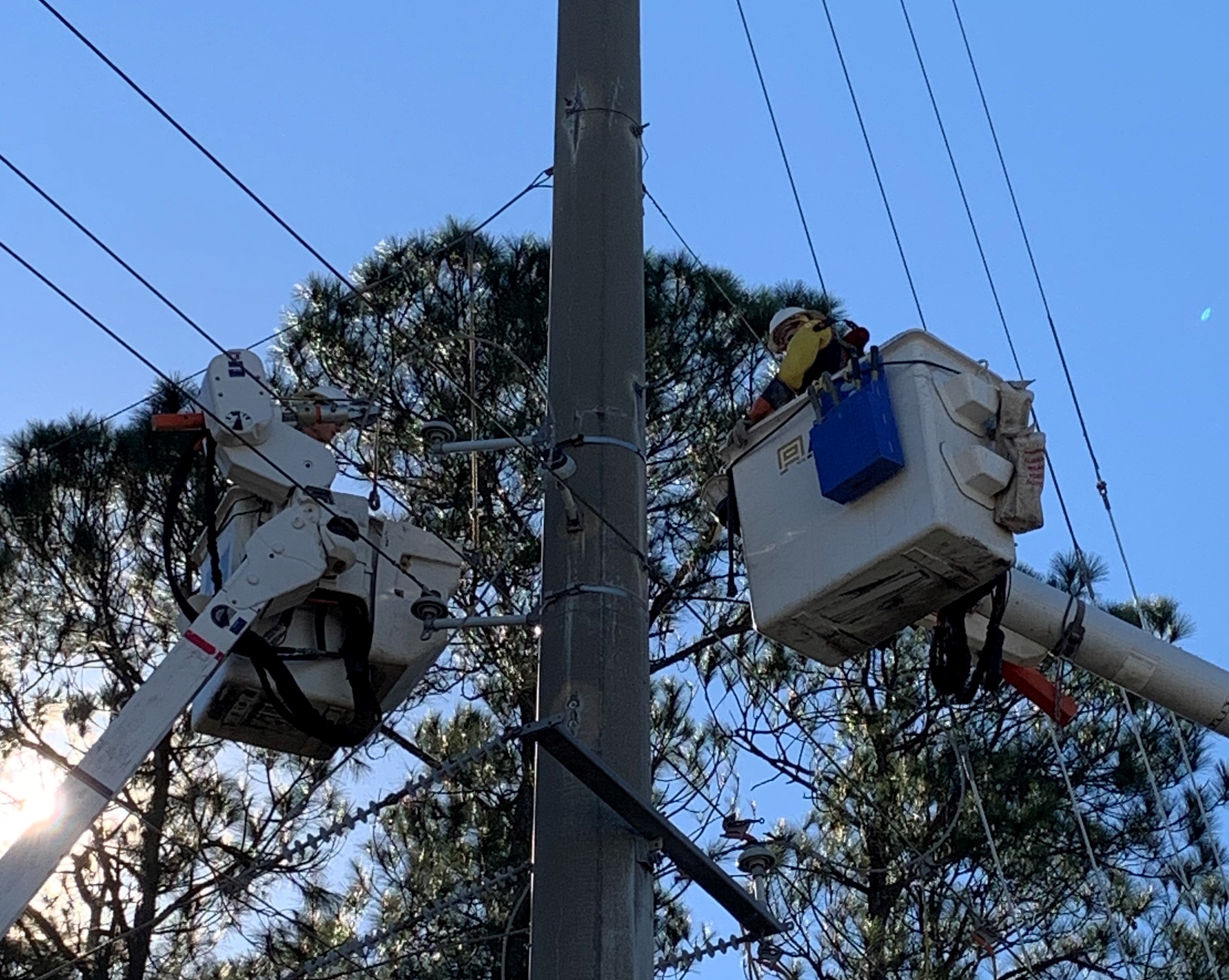 Kiowa Electric from Oklahoma assists the company’s storm team in Long Beach. 