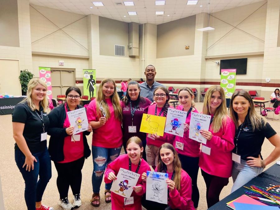 A group of Pearl River Central High School students at the iCan! Girls in Engineering camp.