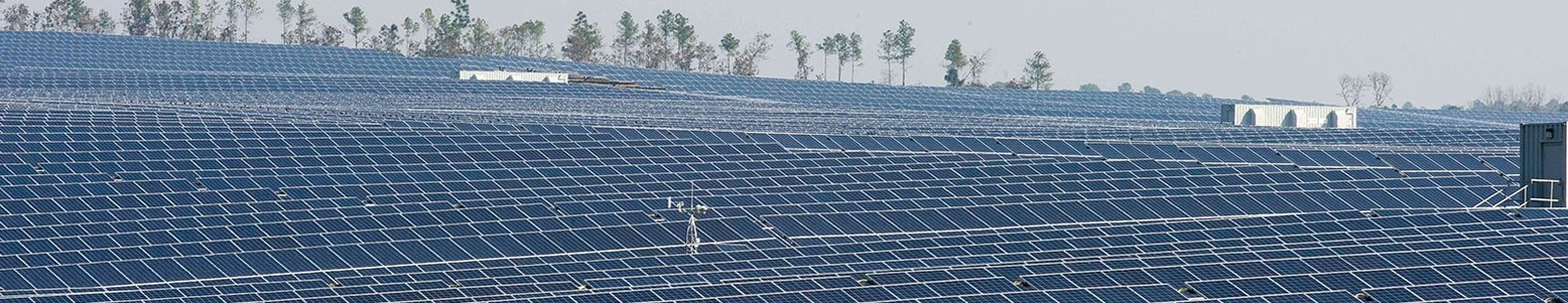 Field of outdoor solar panels