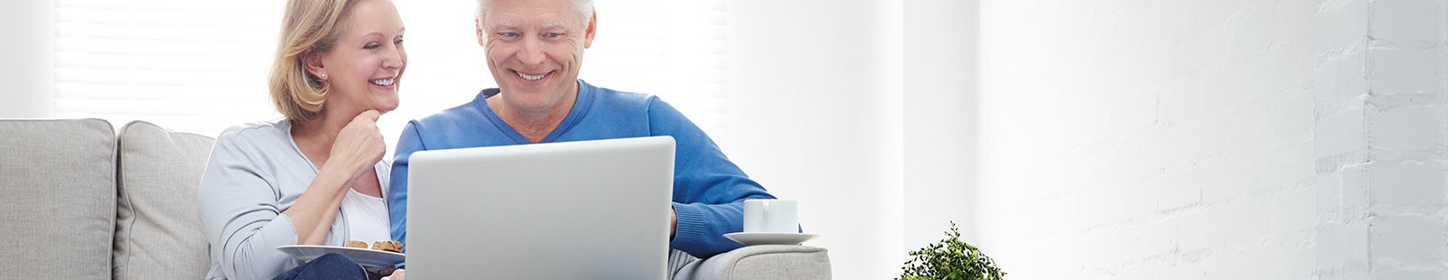 Couple looking at computer