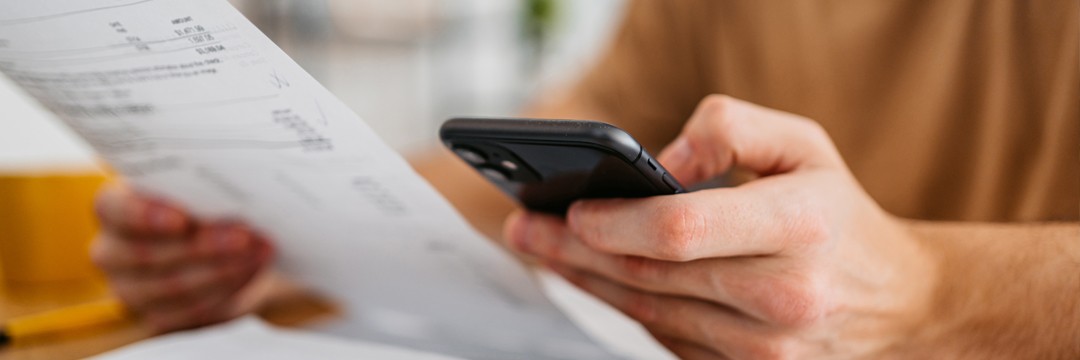 Person entering credit card information online