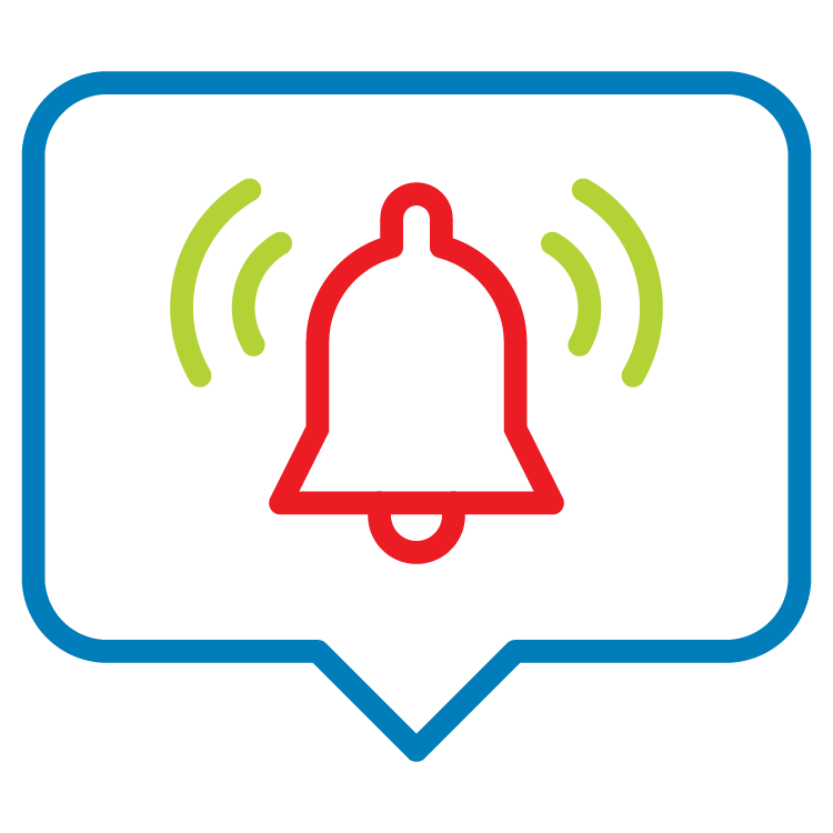 chat bubble with ringing bell icon