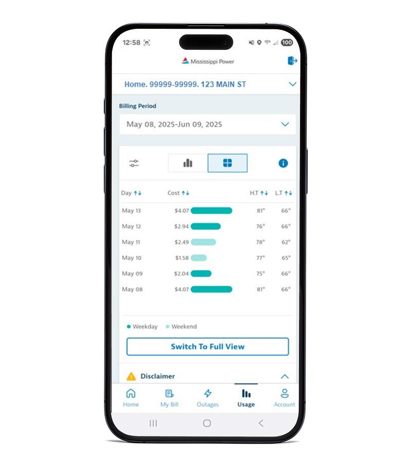 Mobile app on smart phone