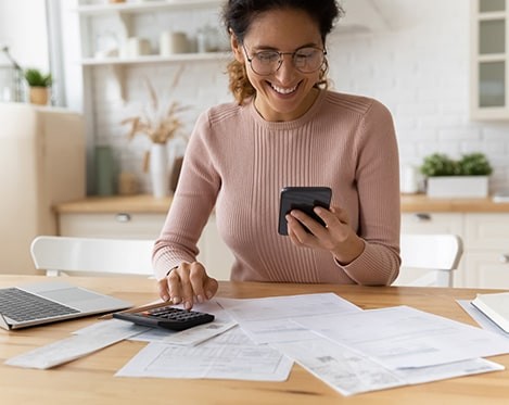 woman paying bills